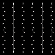 Imagine Șir luminos, 30 LED-uri alb-cald, cablu de cauciuc alb, 6 buc/set, cu 2 conectori, IP65