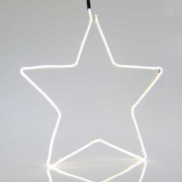 Arată detalii pentru Stea LED neon 2 m, conexiune dublă, lumină albă , 54x58 cm, IP44 Imagine Stea LED neon 2 m, conexiune dublă, lumină albă , 54x58 cm, IP44