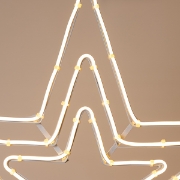 Imagine Stea triplă  LED  neon 5 m, conexiune dublă, lumină alb caldă, 60x60 cm, IP44 600-23112