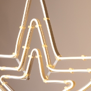 Imagine Stea triplă  LED  neon 5 m, conexiune dublă, lumină alb caldă, 60x60 cm, IP44 600-23112