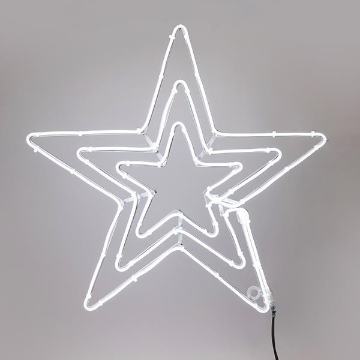 Arată detalii pentru Stea triplă,  LED  neon 5 m, conexiune dublă, lumină albă, 60x60 cm, IP44 Imagine Stea triplă,  LED  neon 5 m, conexiune dublă, lumină albă, 60x60 cm, IP44
