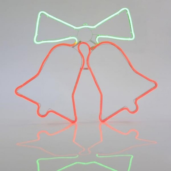 Imagine Clopoței LED neon 3m, conexiune dublă, roșu, IP44, 59x47 cm