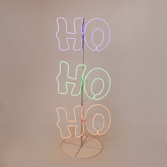 Imagine HO-HO-HO LED neon 8,4m, verde, roșu și albastru, IP44, 120x50cm