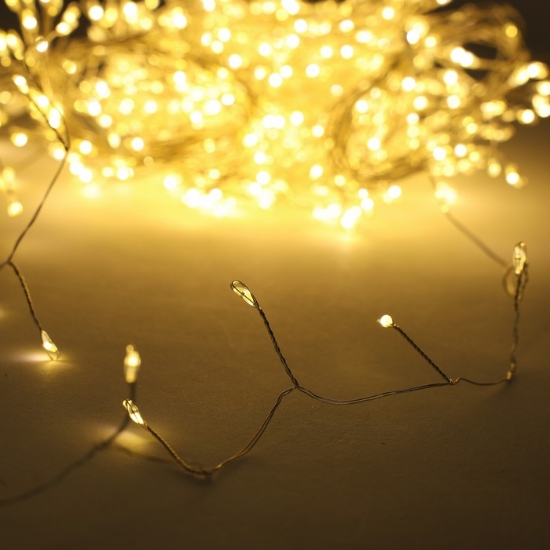 Imagine Ghirlandă extensibilă cu 144 LED-uri albe de 5mm, cablu verde, IP65