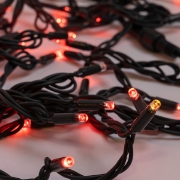 Imagine Șir luminos, 100 LED-uri, cablu verde, 90 LED-uri roșii + 10 LED-uri alb cald