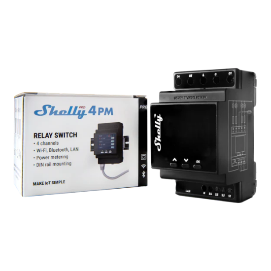 Imagine Comutator inteligent Shelly cu 4 canale WIFI sina din contor de putere control aplicatie