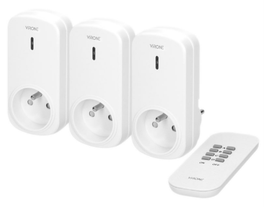 Imagine Set 3 prize wireless VIRONE RS-3(GS), 230V, 1000W, schuko, IP20, telecomandă, alb
