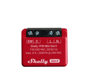 Imagine Shelly 1PM Mini Gen3 - Releu inteligent 1 canal, 8A, WiFi și Bluetooth