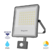 Imagine Proiector LED PF 50W 3IN1 cu Senzor 5500LM cu Lentilă 90° IP65 Gri