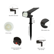 Imagine Proiector solar pe țăruș 2W 200lm 4000K IP65