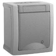 Imagine Priză simplă Schuko 2P+E cu întrerupător PT 10A 250V IP54 gri Panasonic