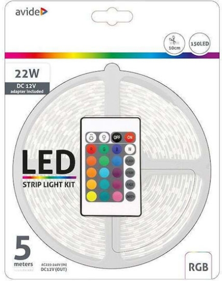 Imagine Bandă LED 12V 22W SMD5050 30LED Adresabilă IC RGB IP65 5m cu Telecomandă