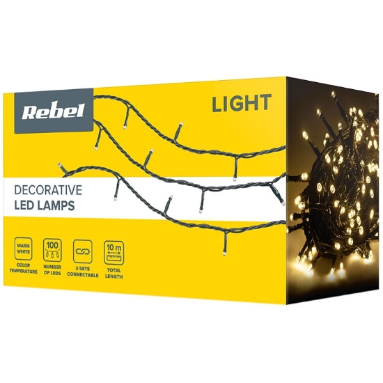 Imagine Șir de iluminat festiv IP 44 ALB CALD 10M ZAR0479-1