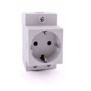 Imagine Priză modulară Noark, montaj pe șină, Schuko, 2P+E, 16A, albă