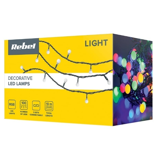 Imagine Șir iluminat festiv IP44 RGB 10M