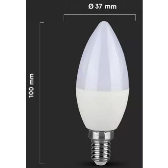 Imagine Bec LED V-TAC Lumanare E14 7W Lumina Rece