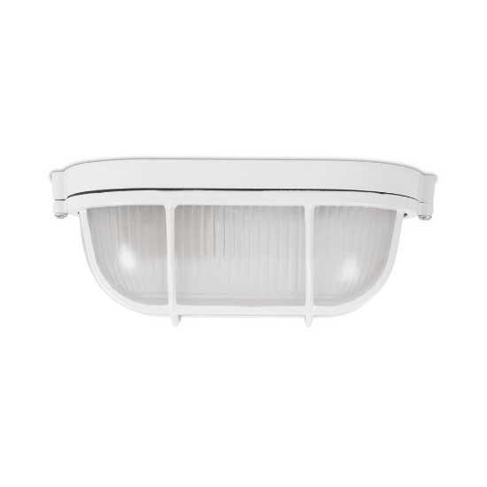 Imagine Lampa BAT Corp Alb E27 Oval Sticlă 60W IP54
