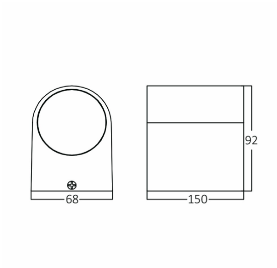 Imagine Corp de perete rotund gri cu dulie 2xGU10