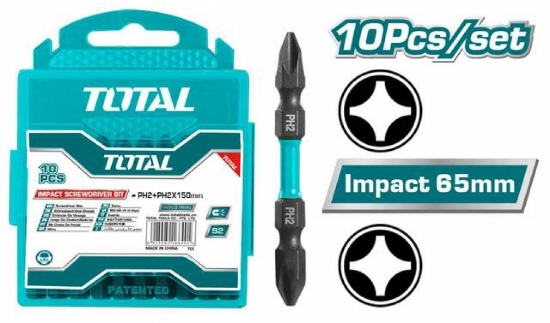 Imagine Set 10 Biți de Impact PH2xPH2x65mm Total TACIM16PH233