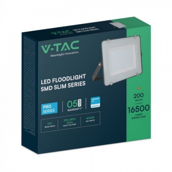 Imagine Proiector LED 200W VTAC Chip Samsung 6500K Negru