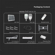 Imagine Corp de iluminat stradal cu panou solar LED 50W 3000LM SMD 6500K VTAC