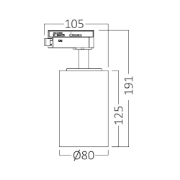 Imagine Spot LED pe șină P30, Negru, 3 în 1, 30W, 2960lm, Monofazic BR-BD40-00681