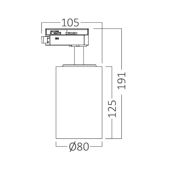 Imagine Spot LED pe șină P30, Negru, 3 în 1, 30W, 2960lm, Monofazic