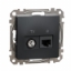 Imagine Priza internet RJ45 + TV, cat 6, IP20, Antracit, Schneider Sedna Design SDD114469T