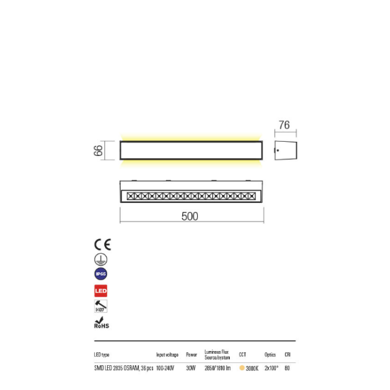 Imagine REDO AROOS AP LED SMD 30W IP65 SWH 3000K