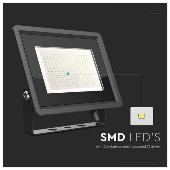 Imagine Proiector LED V-TAC SMD Slim 200W Lumină Rece Negru Seria F