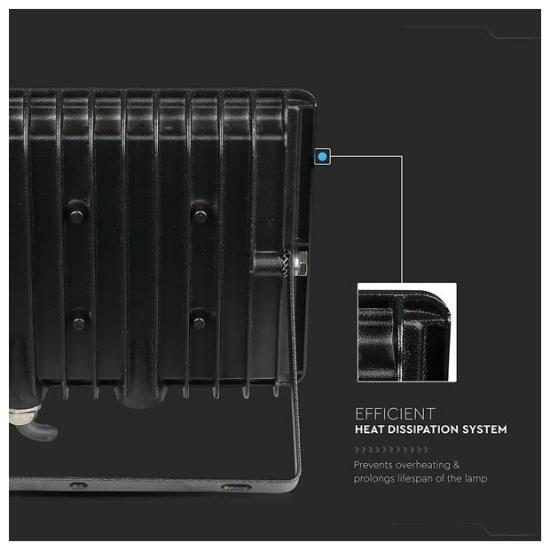 Imagine Proiector LED V-TAC SMD Slim 200W Lumină Rece Negru Seria F 6734