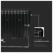 Imagine Proiector LED V-TAC SMD Slim 200W Lumină Rece Negru Seria F