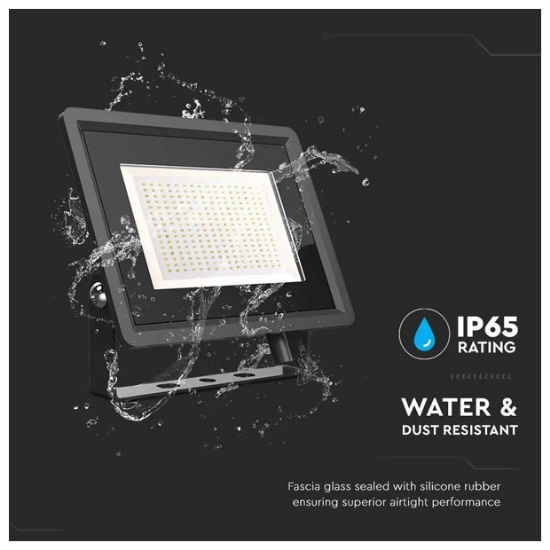 Imagine Proiector LED V-TAC SMD Slim 200W Lumină Rece Negru Seria F 6734