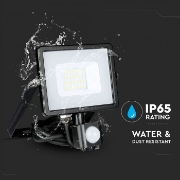 Imagine Proiector LED SMD 20W 6400K IP65 cu senzor de mișcare V-TAC Negru SKU-453