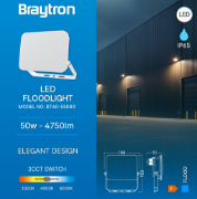 Imagine Proiector LED Slim Braytron 50W 3IN1 IP65 Alb BR-BT60-55080