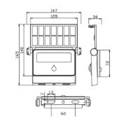 Imagine Proiector LED Negru Solar 16W 6400K 3.7VDC