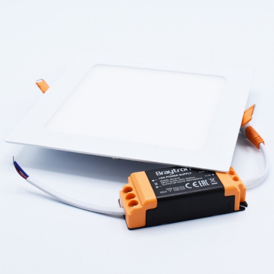 Imagine Spot LED pătrat încastrat 12W 910lm 3000K 170x170mm Braytron BR-BP02-31200