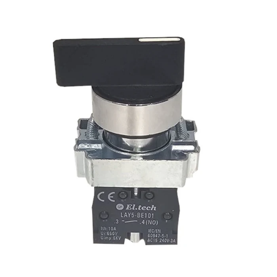 Imagine Întrerupător rotativ cu reținere, mâner scurt, 0-1, negru