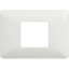 Imagine Rama ornament 2 module centrată albă pentru suport de 3 module BTICINO MATIX AM4819BBN