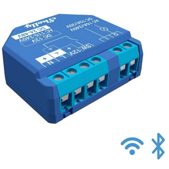 Imagine Releu inteligent Shelly Plus 1 - 1 canal, WiFi, control aplicație, compatibil Amazon Alexa, Google Assistant și Home Assistant