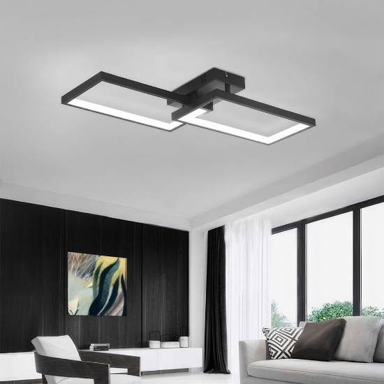 Imagine Lustra LED 40W Nela -SS1-RND Telecomanda IP20 Negru