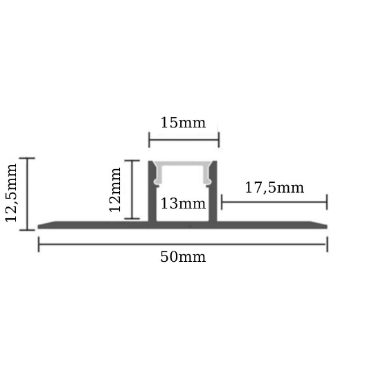 Imagine Profil LED 2M Încăstrat Sub Tencuială Rigips