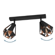 Imagine Plafonieră Carlton-7 2 IP20 cupru antichizat/negru EGL 43716