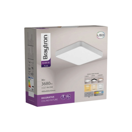 Imagine Plafonieră LED 36W 3000/4000/6500K Alb Blade SQR BR-BH16-05180