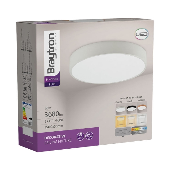 Imagine Plafonieră LED 36W 3000/4000/6500K Lemn Blade RND