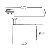 Imagine Spot LED pe șină negru 3000K 30W