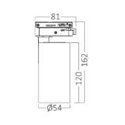 Imagine Spot LED pe șină P15 Negru 3in1 15W 1560LM Monofazic