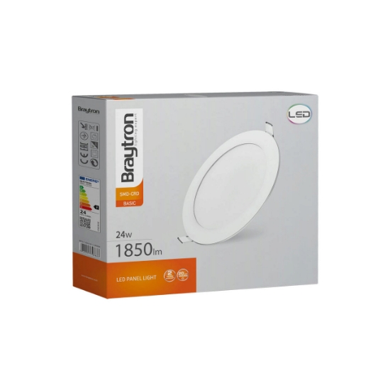 Imagine Spot LED încastrat rotund 24W 1850lm 6500K Ø300mm alb Braytron BP01-32430