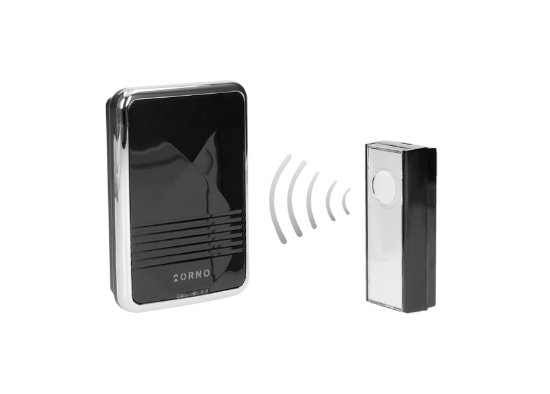 Imagine Sonerie wireless ORNO CALYPSO II DC OR-DB-QS-158, 2 x AA, 300 m, 36 tonuri, 3 moduri de semnalizare, IP44, negru