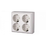 Imagine Priză cu împământare, 4 locuri, pentru interior, Business Line IP20